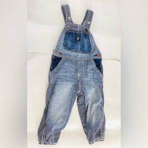 OshKosh Baby B’Gosh Overalls 18 Months Railroad Train Conductor  Striped Blue
